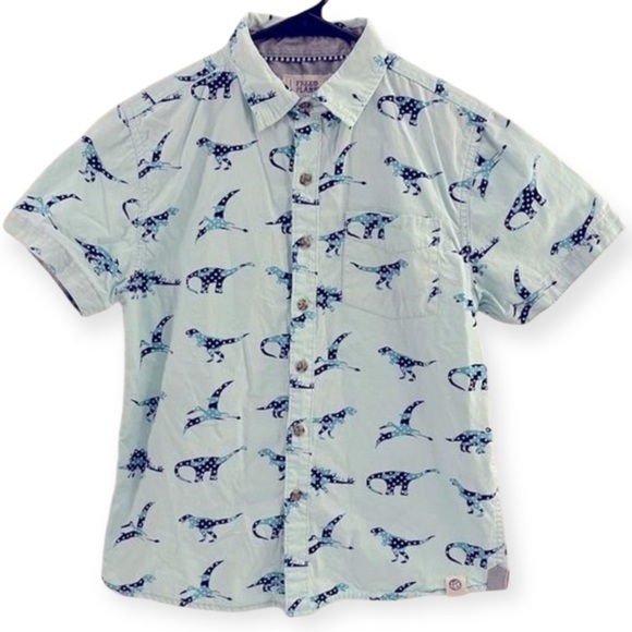 Free Planet Boys Short‎ Sleeve Dinosaur Shirt Size 10/12 - Picture 1 of 3